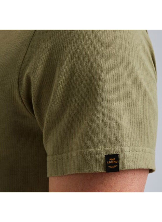PTSS2508564 6379 PME Legend Short sleeve r-neck flat waffle jersey Oil Green