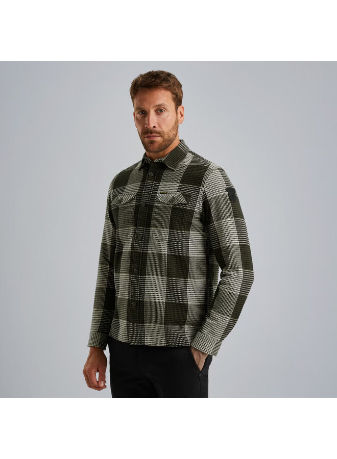 PSI2508214 6416 PME Legend LONG SLEEVE SHIRT Structure Block  Check Olive Night