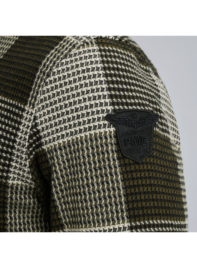 PSI2508214 6416 PME Legend LONG SLEEVE SHIRT Structure Block  Check Olive Night