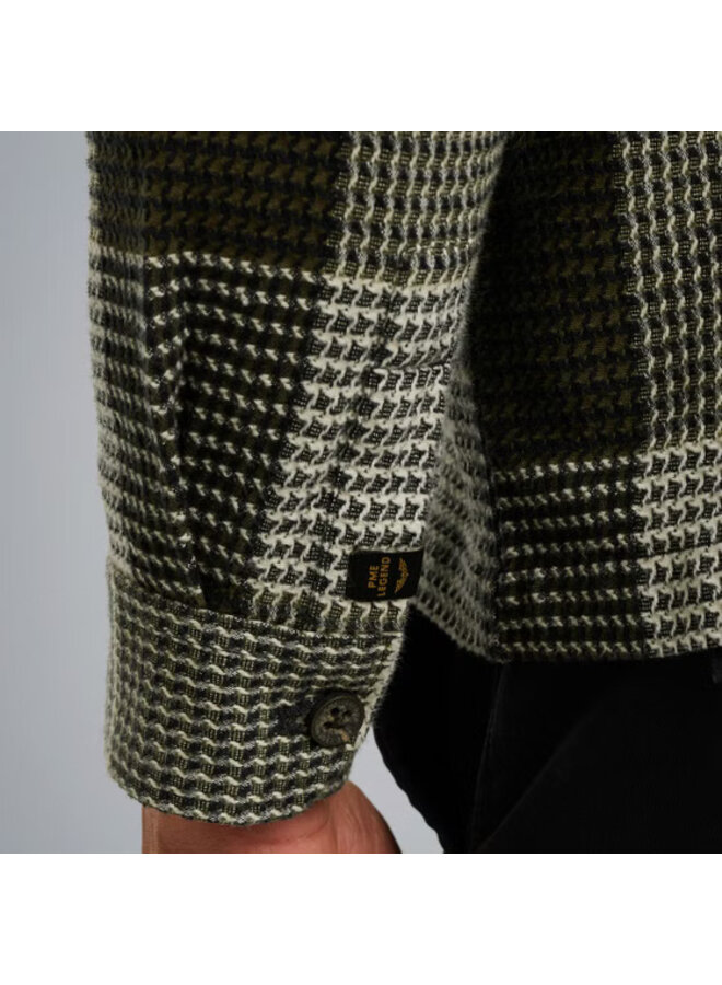PSI2508214 6416 PME Legend LONG SLEEVE SHIRT Structure Block  Check Olive Night
