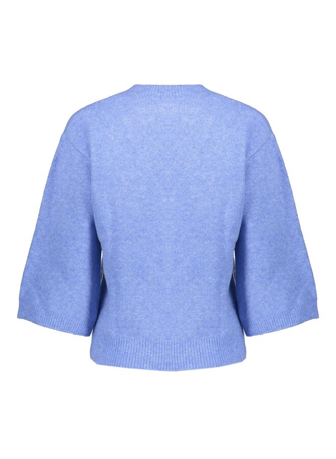 54532-14 625 Geisha Cardigan v-neck 3/4 sleeves  blue