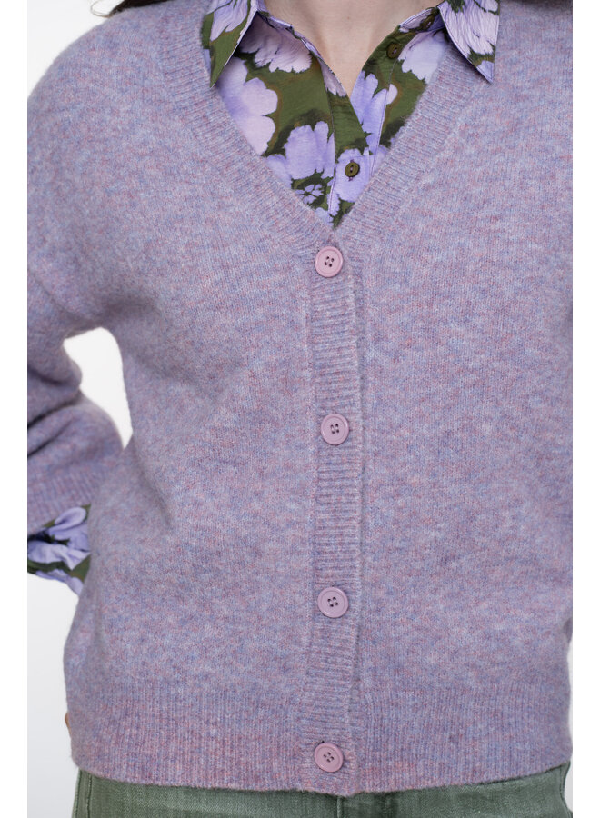 54532-14 300 Geisha Cardigan v-neck 3/4 sleeves  lilac