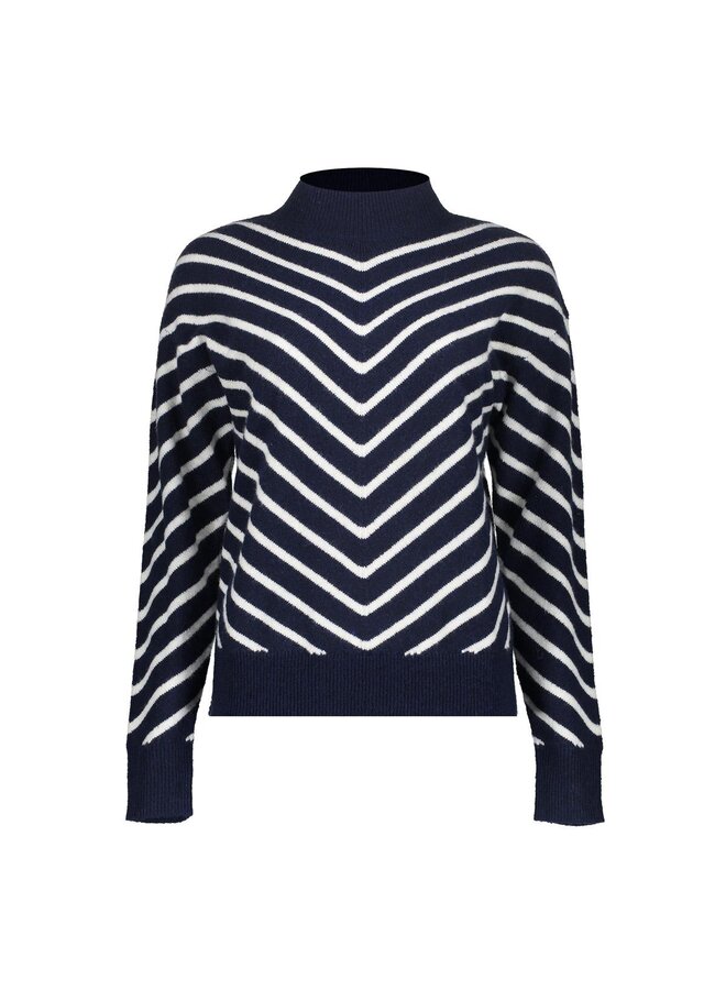 54504-10 675 Geisha Pull stripes turtleneck navy/offwhite