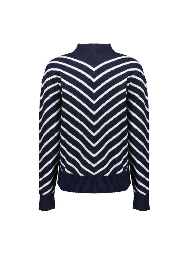 54504-10 675 Geisha Pull stripes turtleneck navy/offwhite
