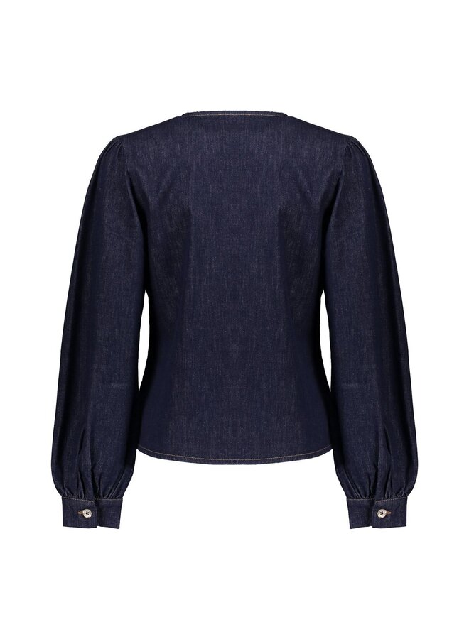 53504-10 880 Geisha Blouse denim dark blue denim