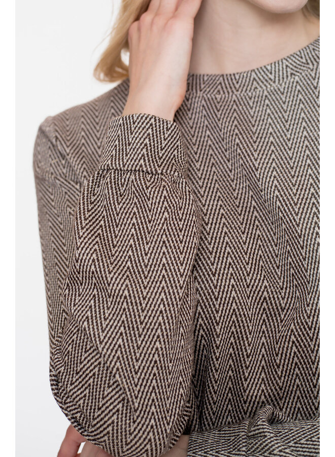 52610-60 775 Geisha Top jacquard brown/gold