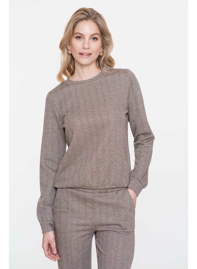 52610-60 775 Geisha Top jacquard brown/gold