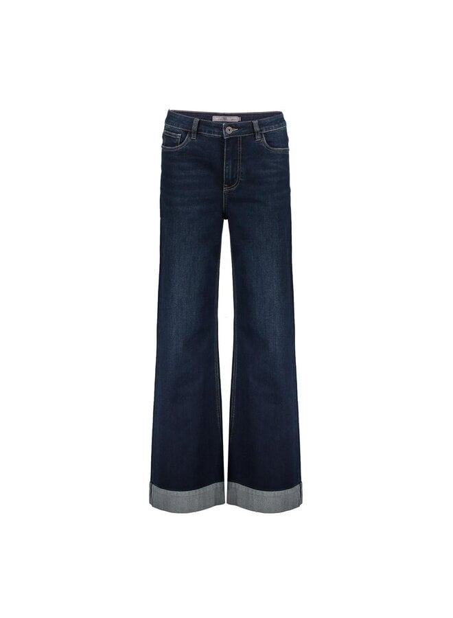 51544-10 850 Geisha Jeans wide turn-up black denim tinted