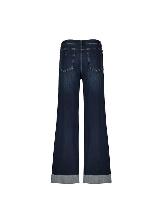 51544-10 850 Geisha Jeans wide turn-up black denim tinted