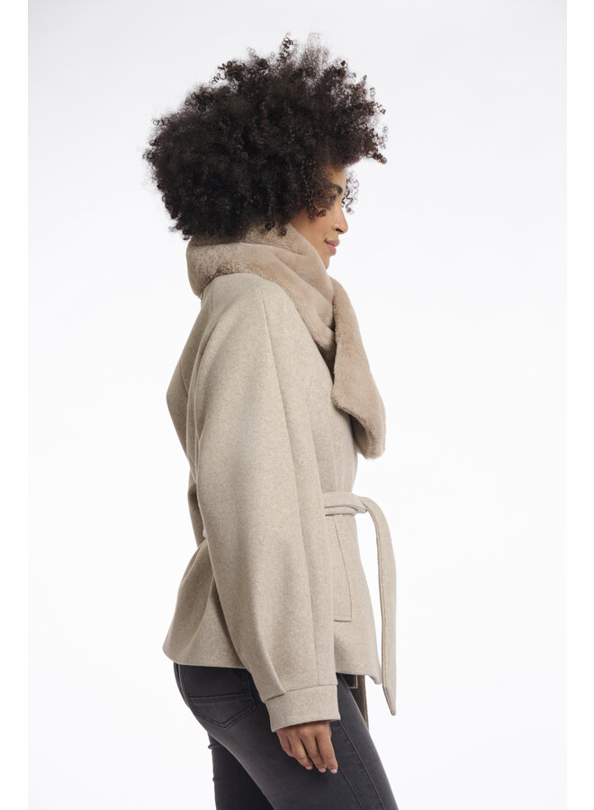 Stip.7002512 Rino en Pelle Faux fur scarf  Oat