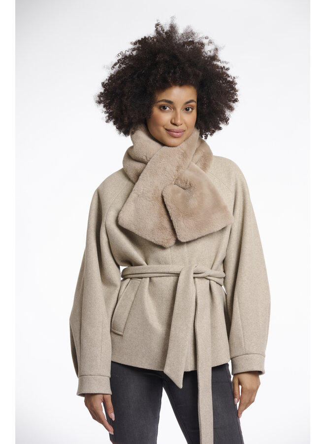 Stip.7002512 Rino en Pelle Faux fur scarf  Oat
