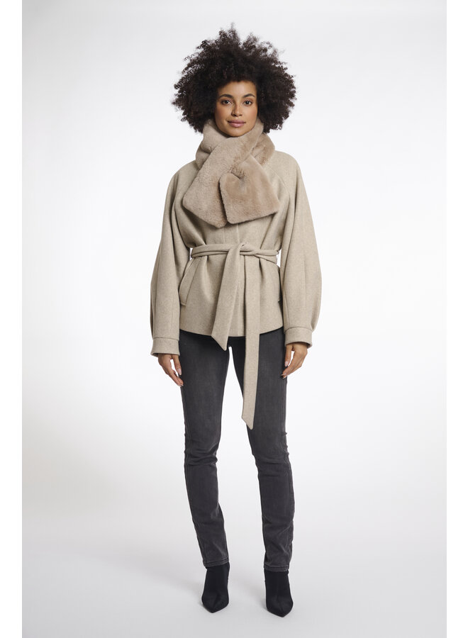 Stip.7002512 Rino en Pelle Faux fur scarf  Oat