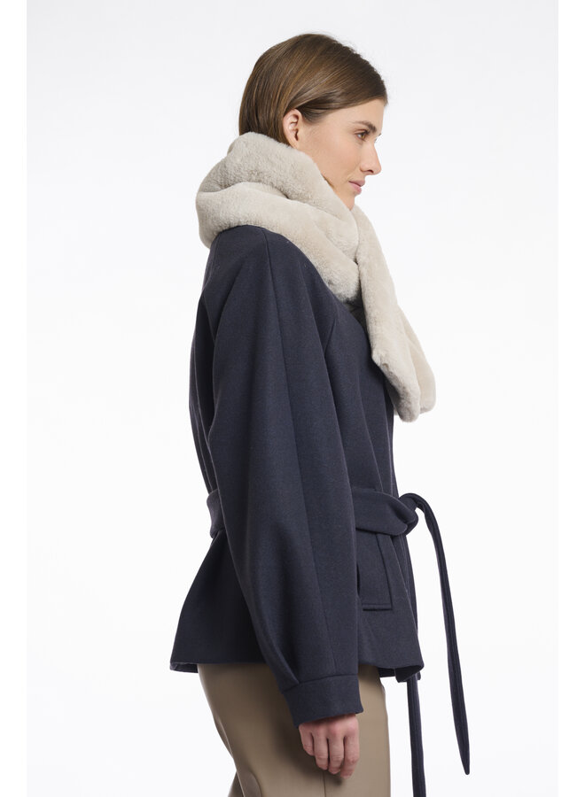 Stip.7002512 Rino en Pelle Faux fur scarf  Birch