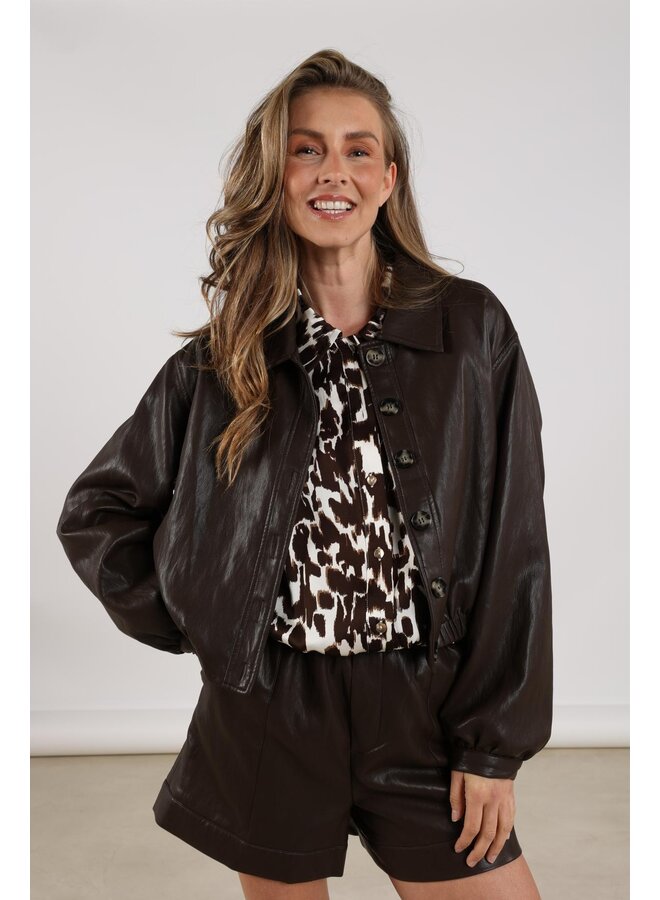 NKF13026 268 Nukus Fiene Jacket Dark Chocolate