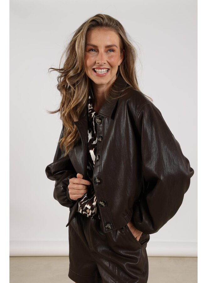 NKF13026 268 Nukus Fiene Jacket Dark Chocolate