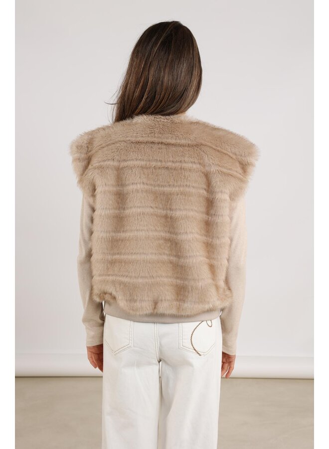 NKF08011 9 Nukus Billy Gilet Stripe Sand