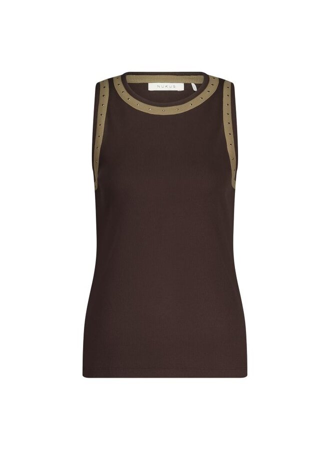 NKF06002 268 Nukus Nice Singlet Studs Dark Chocolate