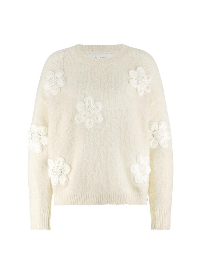 NKF03034 17 Nukus Chiaca Pullover Flower Off White
