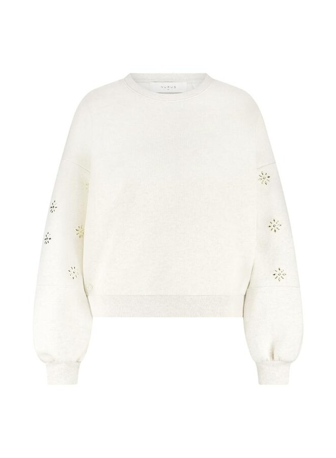 NKF03029 9 Nukus Amadora Sweater Flowerstuds Sand