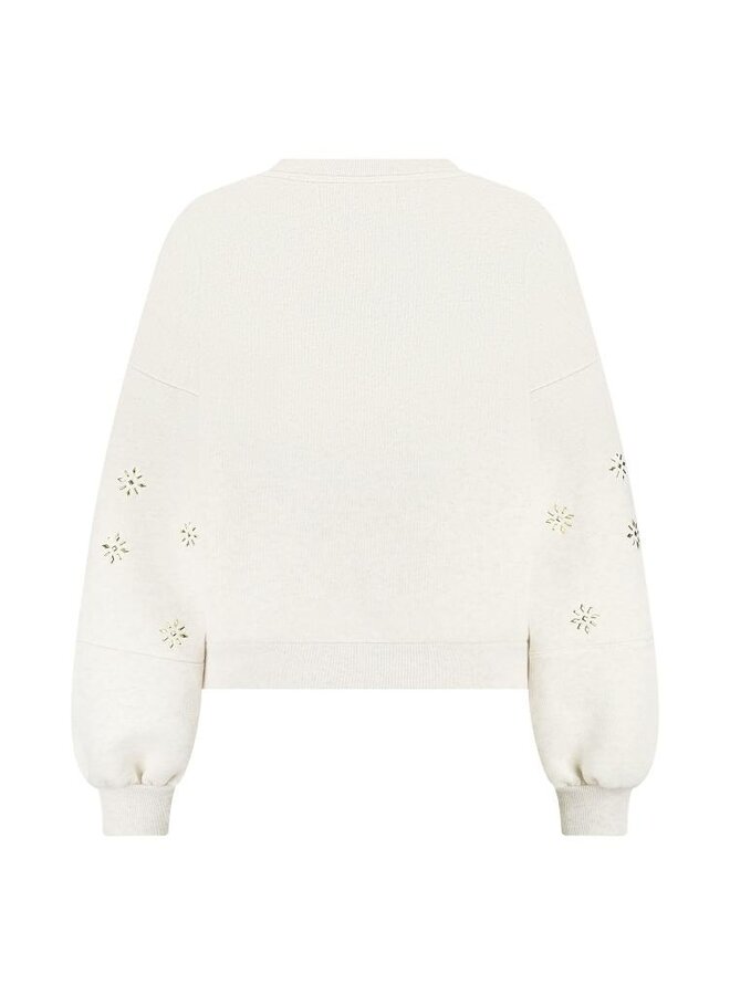 NKF03029 9 Nukus Amadora Sweater Flowerstuds Sand