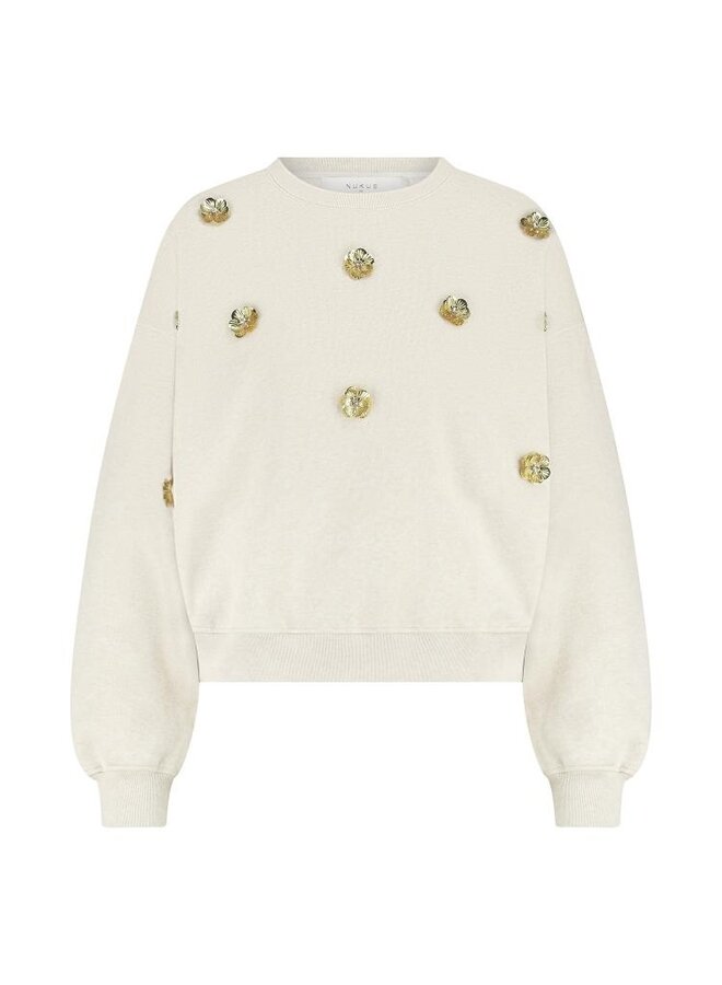 NKF03021 54 Nukus Beatriz Pullover Flower Sand Melange