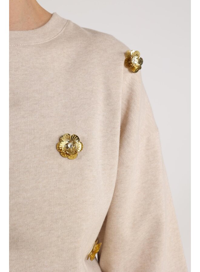NKF03021 54 Nukus Beatriz Pullover Flower Sand Melange