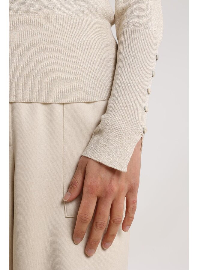 NKF03005 9 Nukus Sylvia Pullover Lurex Sand