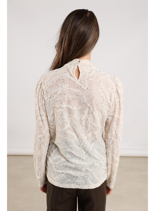 NKF01002 17 Nukus Puck Top Leaf Paillet Off White