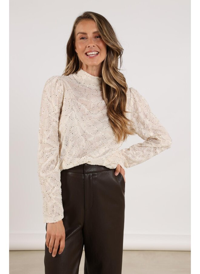 NKF01002 17 Nukus Puck Top Leaf Paillet Off White