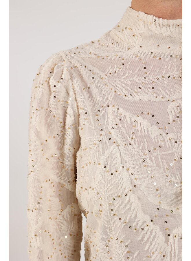 NKF01002 17 Nukus Puck Top Leaf Paillet Off White