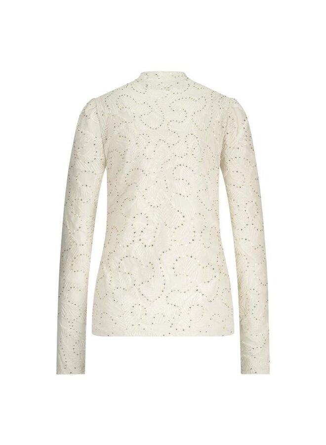 NKF01002 17 Nukus Puck Top Leaf Paillet Off White