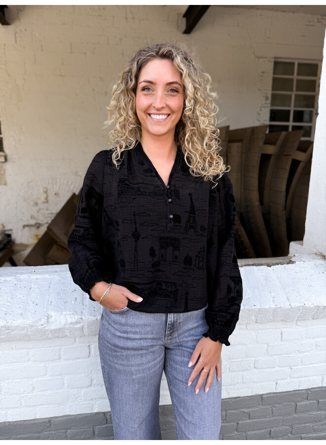 173900 801 MosMosh MM Tazzin Tale Light Blouse Black