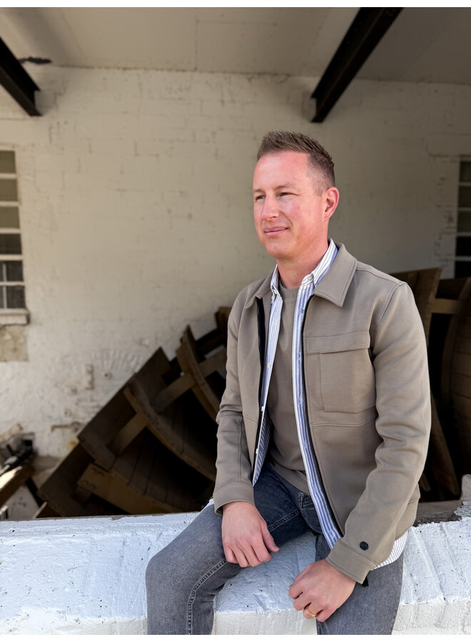 CSW2508432 8025 Cast Iron Zip jacket interlock sweat Brindle