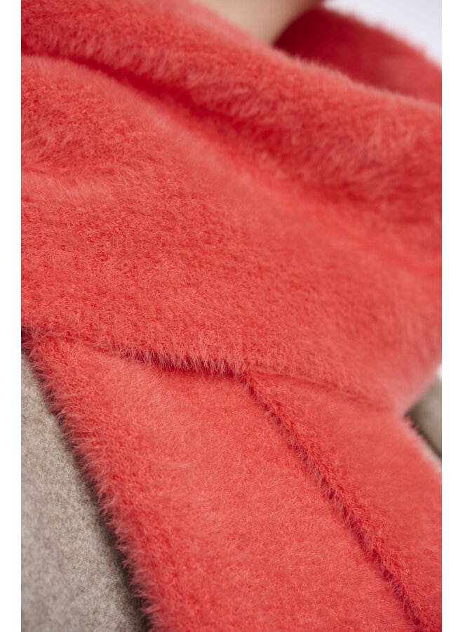 Leah.5002511 Rino en Pelle Knitted scarf  Bright coral