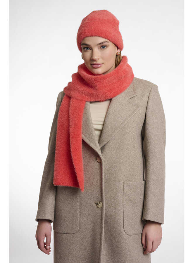 Leah.5002511 Rino en Pelle Knitted scarf  Bright coral