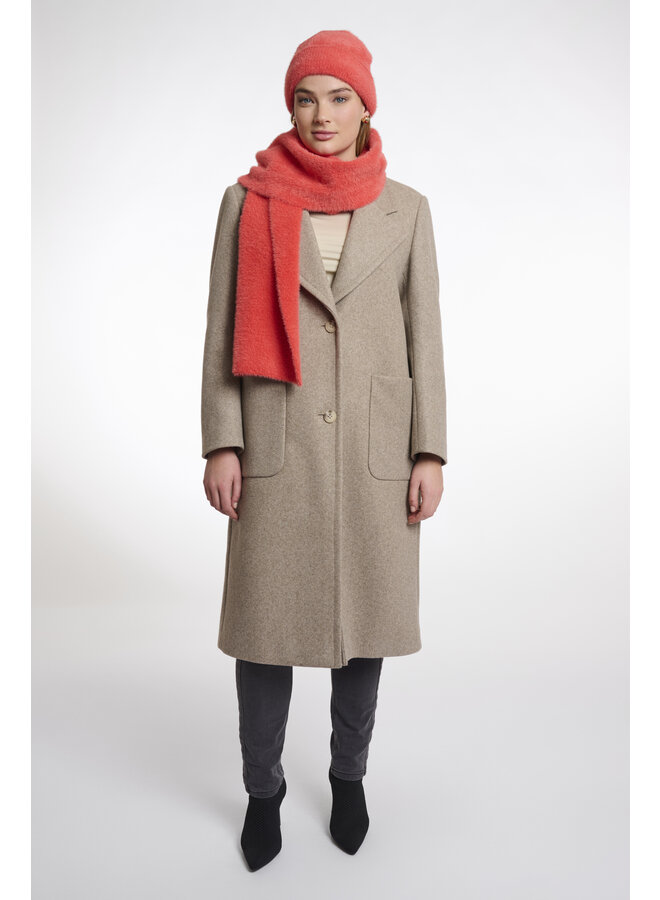 Leah.5002511 Rino en Pelle Knitted scarf  Bright coral