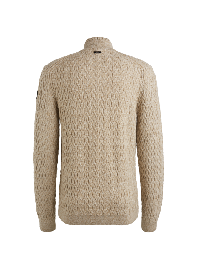 VKW2509332 7144 Vanguard Half zip collar wool blend White Pepper
