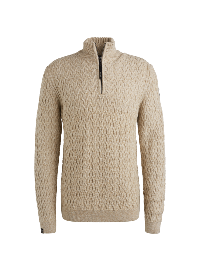 VKW2509332 7144 Vanguard Half zip collar wool blend White Pepper