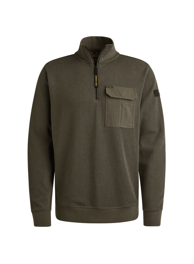 PSW2509457 8039 PME Legend Half zip collar knit look jersey Beluga