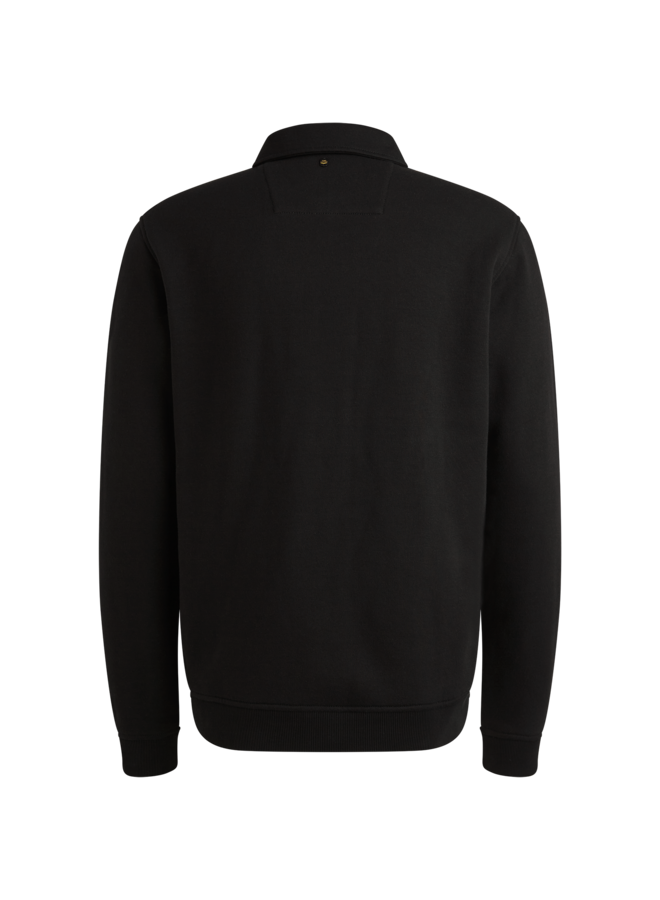 PSW2509454 999 PME Legend Half button collar 3t cross fleece polo Black