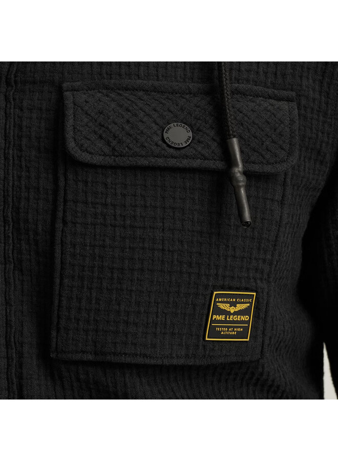 PSI2509254 9067 PME Legend LONG SLEEVE SHIRT Dobby Weave Jet Black