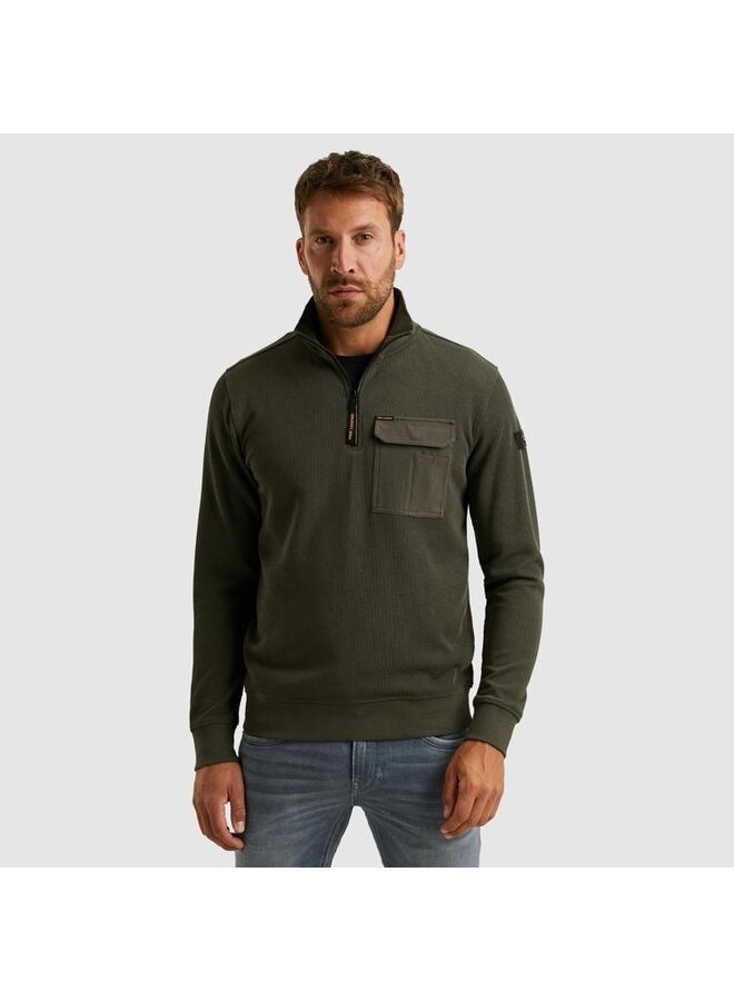 PSW2509457 8039 PME Legend Half zip collar knit look jersey Beluga