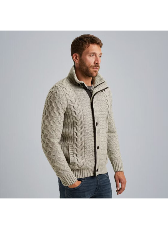 PKC2509359 921 PME Legend Zip jacket heavy knit mixed yarn Light Grey Melee