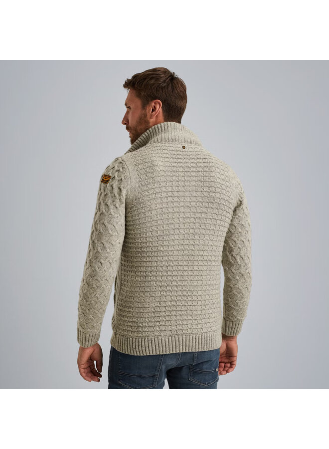 PKC2509359 921 PME Legend Zip jacket heavy knit mixed yarn Light Grey Melee