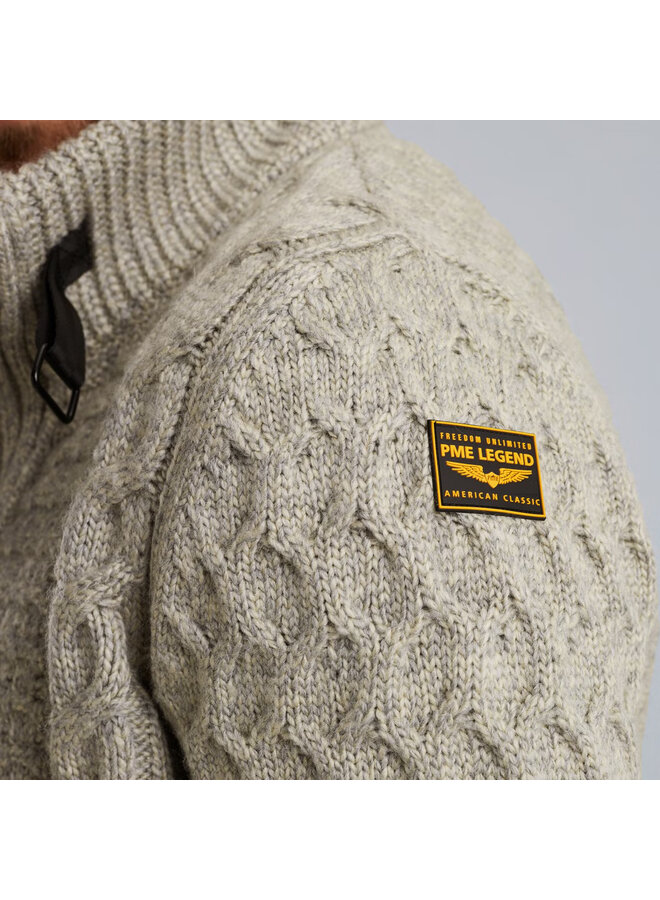 PKC2509359 921 PME Legend Zip jacket heavy knit mixed yarn Light Grey Melee