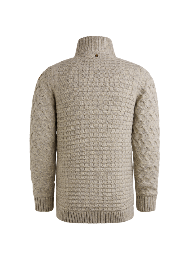 PKC2509359 921 PME Legend Zip jacket heavy knit mixed yarn Light Grey Melee