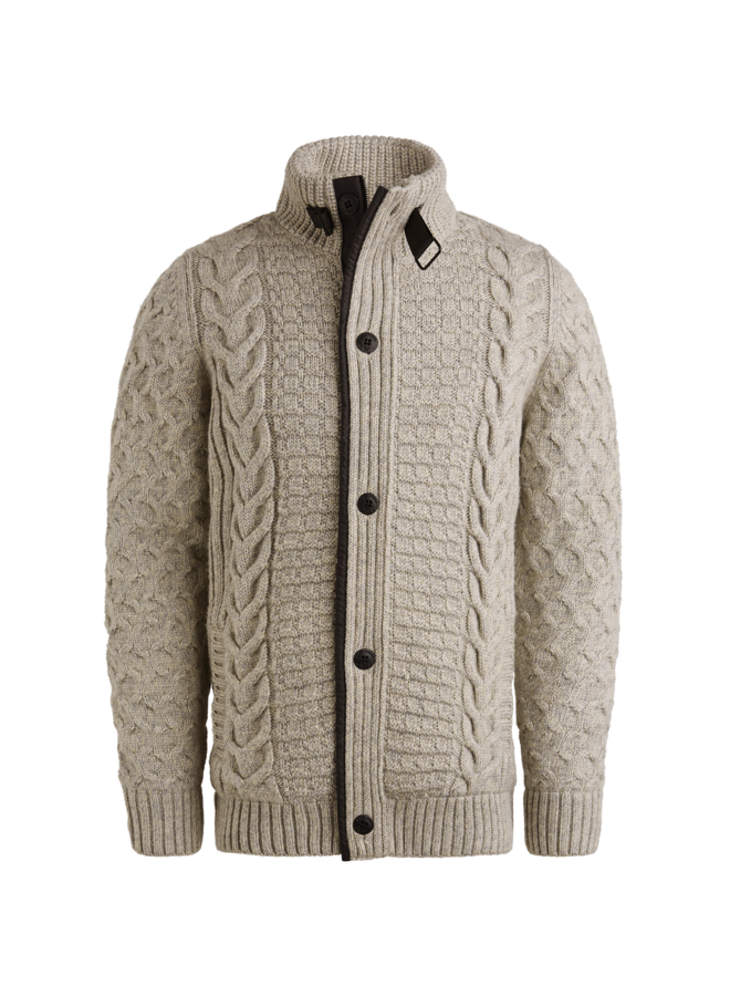 PKC2509359 921 PME Legend Zip jacket heavy knit mixed yarn Light Grey Melee