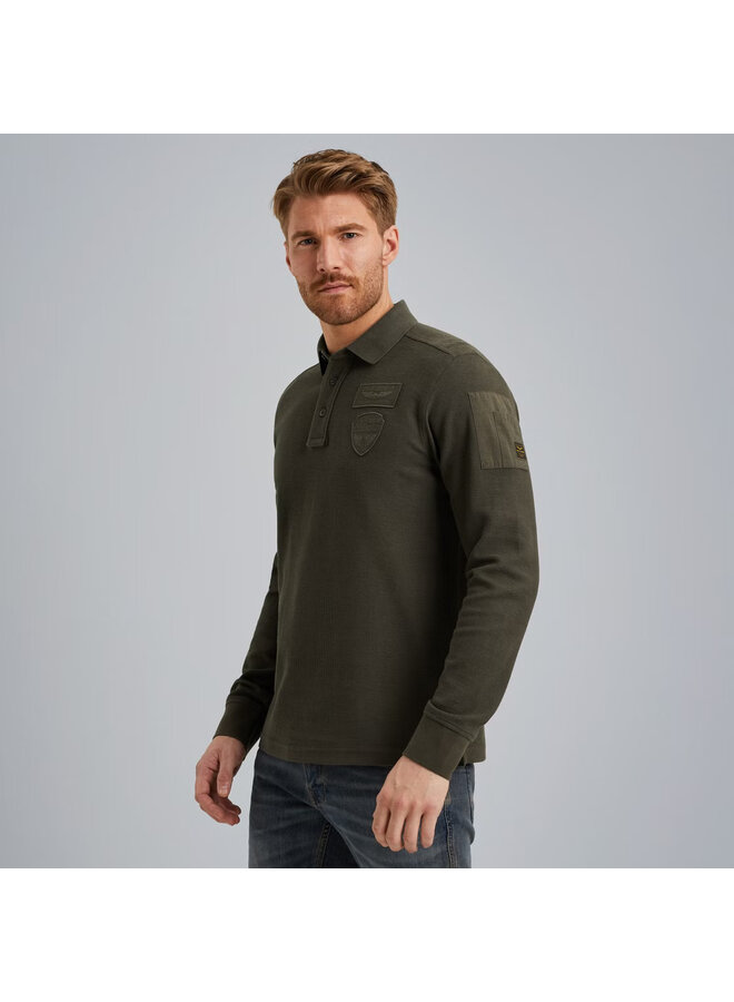 PPS2509802 8039 PME Legend Long sleeve polo waffle pique cargo Beluga