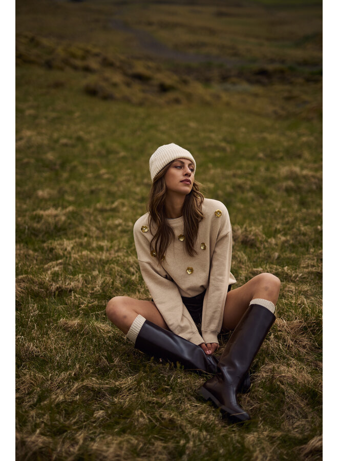 NKF03021 54 Nukus Beatriz Pullover Flower Sand Melange