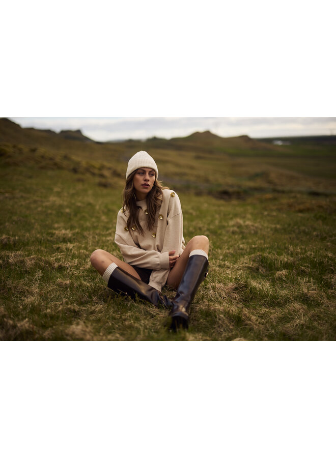 NKF03021 54 Nukus Beatriz Pullover Flower Sand Melange